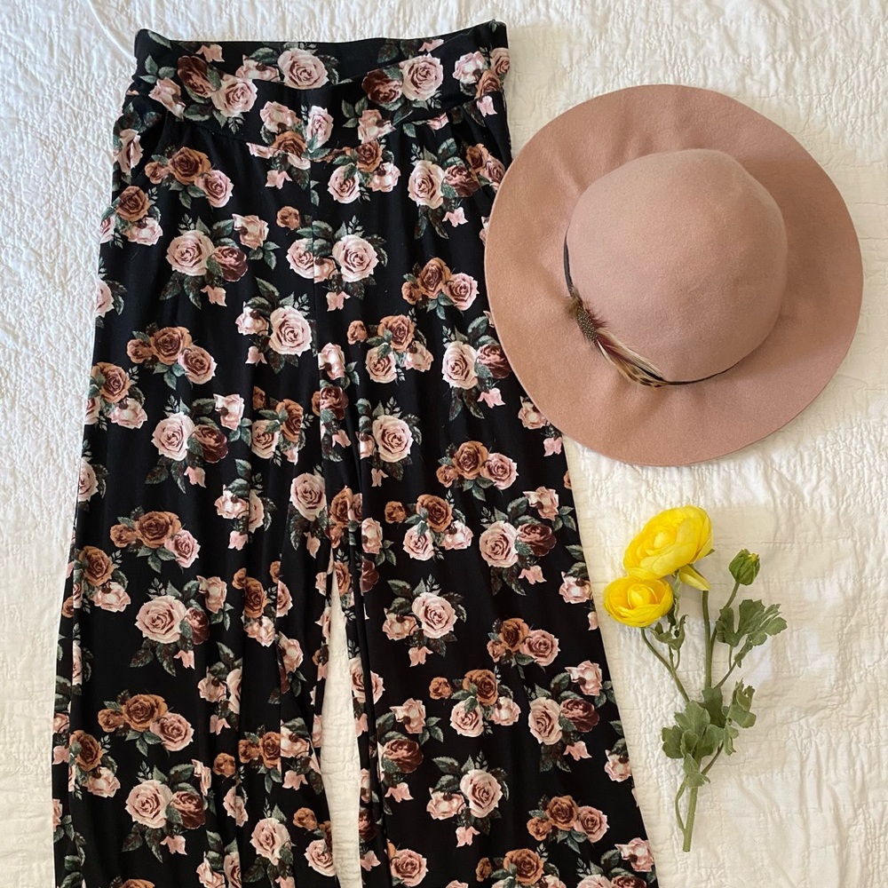 Floral High Waist Gauchos